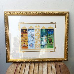 Disney Parks Print Star Wars small world WonderGround Mickey Gold Frame Maruyama
